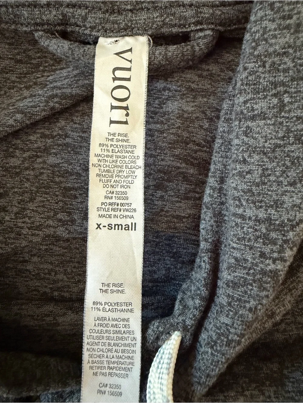 Vuori Women's Halo Essential Hoodie charcoal heather colorway XS